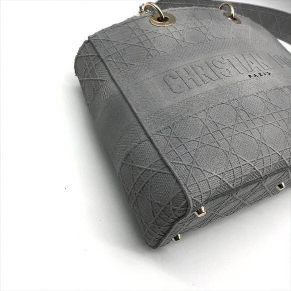 Christian Dior Lady D-Lite Handbag 2-way hand/shoulder bag, grey. - Picture 7 of 11